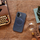 Mbrojtëse telefoni Gentleman për iPhone 15 Pro Max, MagSafe, lëkurë eko, blu navy