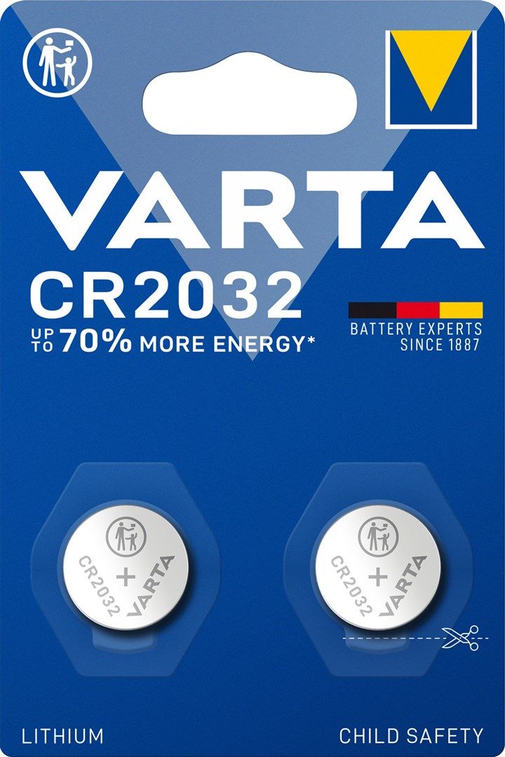 Bateri litium Varta CR2032, 230mAh, 3V, 2 copë
