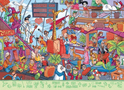Puzzle vëzhgues Alexander Aeroport, 90 copa, me lupë, shumëngjyrësh