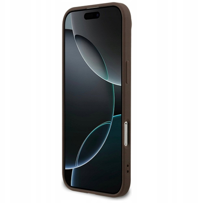 Këllëf telefoni Guess Hardcase 4G Classic GUHCP17MG4GFBR, për iPhone 17 Air, lëkurë eko, kafe
