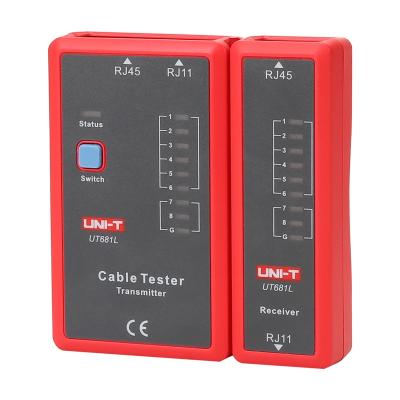 Tester kabllosh UNI-T UT681L, RJ45 RJ11, ekran LED, i kuq