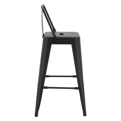 Tabure bar Melita HM8574, mesatar, metalik, e zezë mat
