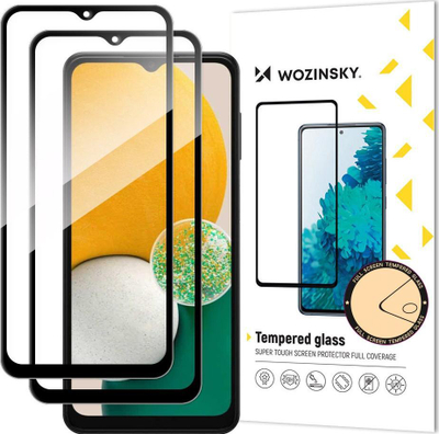 Mbrotjëse ekrani Wozinsky për Samsung Galaxy A13 5G, set 2 x xham i fortë Full Glue, me kornizë që shkon me kapakë, e zezë