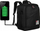 Çantë shpine Peterson Spacious, 24L, me port USB, e zezë