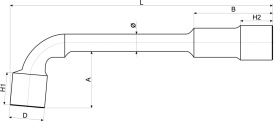 Çelës boksi YATO YT-1639, 19mm, 207mm, argjendtë