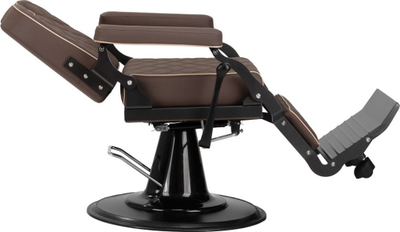 Karrige berberi Carlos Brown Barber Chair, e rregullueshme, lëkurë, kafe