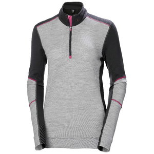 Bluzë termo Merino Helly Hansen Lifa Halfzip, për goca, përzierje leshi, madhësia L, gri me të zezë