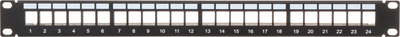 Patch panel Digitus PP-24/FX/C, 1U, 24 porta keystone, i zi