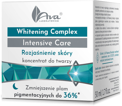 Krem nate për fytyrë Ava Whitening Complex Night Brightening, kundër njollave, efekt ndriçues