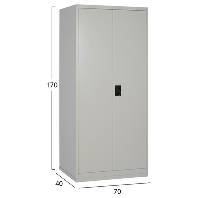Dollap metalik HomeMarkt Hronda, 70x40x170cm, dyer me çelës, gri e çelët
