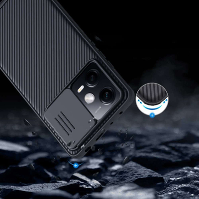 Mbrojtëse telefoni Nillkin CamShield për Xiaomi Redmi Note 12 5G Poco X5 5G, kapak kamere, e zezë