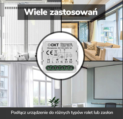 Kontrollus roletash Tuya OXT T227, WiFi, 230V, i bardhë