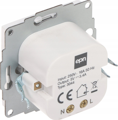Prizë karikimi Elektro-Plast SANTRA 4108-10 EPN, USB 5V DC, 3.4A