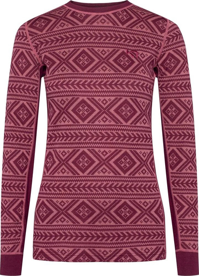 Bluza termike FLOKE LS, me mëngë të gjata, slim fit, vjollcë me figura gjeometrike