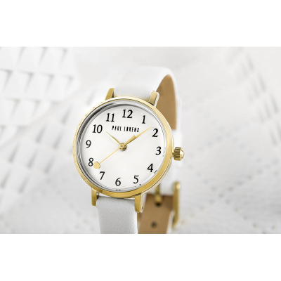 Orë dore për kalamaj Paul Lorens PL14641A-3C2-2, quartz, ciferblat 26mm, rrip i bardhë