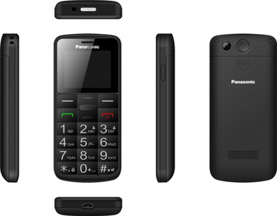 Panasonic KX-TU110 мобилен телефон со големи копчиња, црн, 1.77" дисплеј