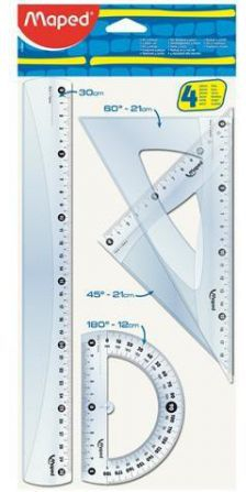 Триаголник за цртање Maped, 30 cm, пластичен, проѕирен