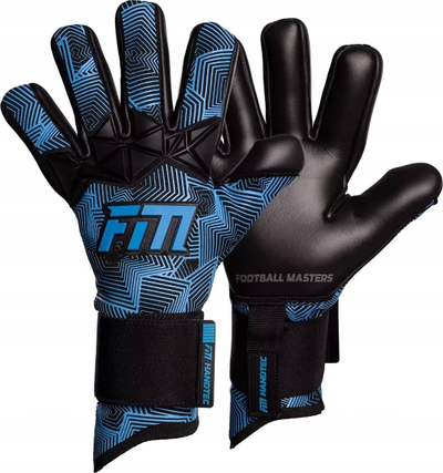 Doreza portjeri Football Masters Varis X Pro S953314, kapje profesionale, mbyllje Velcro, të zeza me blu