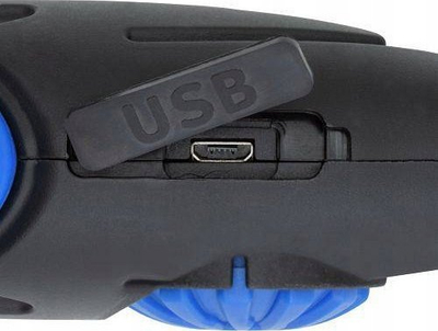 Dritë pune LED Brennenstuhl SHL 200 A, rikarikueshme me USB, me bazë kapëse, blu e zezë