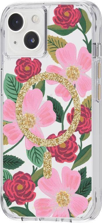 Mbrojtëse telefoni Rifle Paper Co MagSafe Rose Garden, iPhone 14, transparente, me dekor me ar