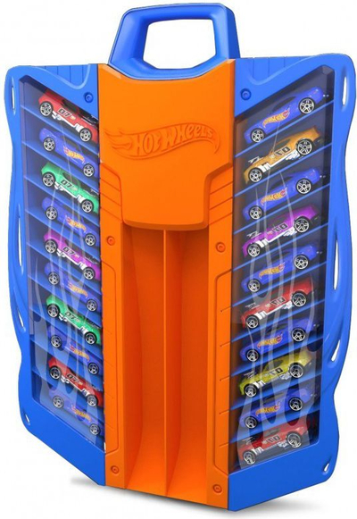 Pistë garash dhe kuti makinash Hot Wheels IHW007, mban deri 20 makina, plastike, shumëngjyrëshe