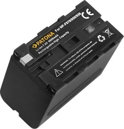 Bateri për kamerë Patona NP-F970, 6600mAh, 7.2V, e zezë