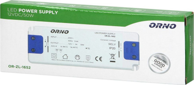 Furnizues LED ORNO OR-ZL-1652, 12VDC, 50W, i bardhë