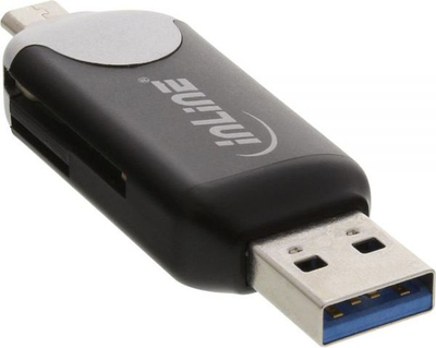 Lexues kartelash InLine 66779C, USB 3.0 dhe Micro USB 2.0, SDXC dhe microSDXC, i zi