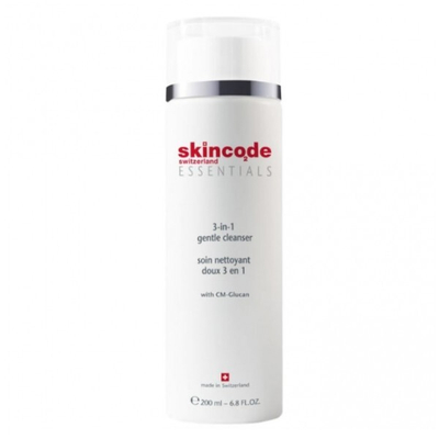 Qumësht pastrues për fytyrë Skincode 3-in-1 Essentials, 200 ml