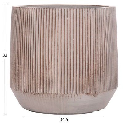 Set vazo rrethore Gardener HM4724, 3 copë, FiberClay, ngjyrë çimento
