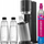 Aparat për ujë të gazuar Sodastream Duo Titan, set promopack me 3 shishe, cilindër CO₂ Quick Connect, i zi