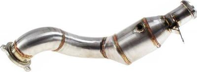 Downpipe TurboWorks për Mercedes C-Class W204 C180 C200 C250, çelik inoks, turbo benzinë, ngjyrë argjendtë