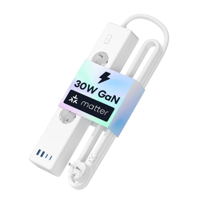 Zgjatues inteligjent Meross MSP844, 4x prizë, 4x USB 30W, i bardhë