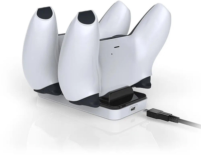 Док станица полнач Subsonic PS5 Dual Charging, за 2 контролери DualSense, USB, црно-бела