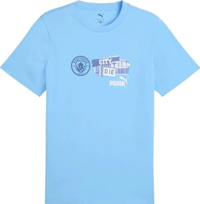 Bluzë Puma Manchester City ftbNGRY Tee, 100% pambuk, për meshkuj, blu