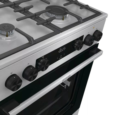Shporet me gaz dhe furrë elektrike Gorenje G600 GKS6C71XF, 4 vatra, 71L, inox