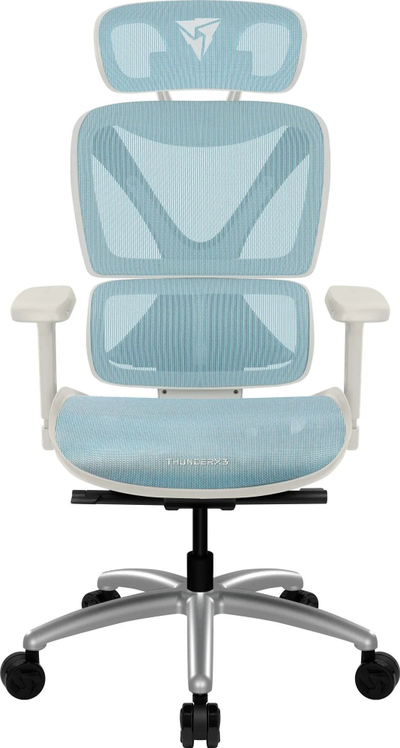Karrige zyre ThunderX3 XTC, ergonomike, mban gjer në 125 kg, e bardhë me blu