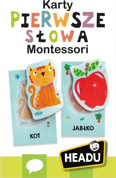 Едукативни картички Монтесори First Words, сет за деца, повеќебојни