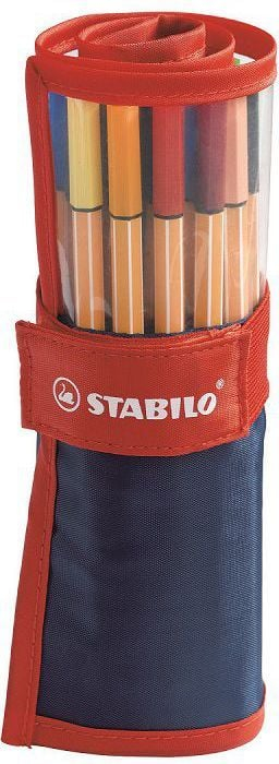 Set stilolapsash fineliner Stabilo Point 88, majë e hollë, 25 copë, shumëngjyrësh