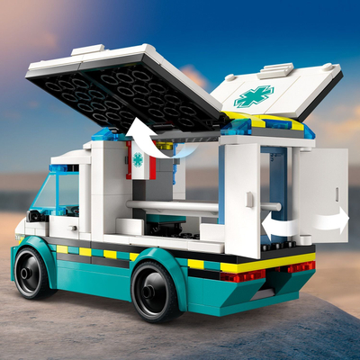 Set LEGO City Ambulanca e Urgjencës, autoambulancë, lojë me role, shumëngjyrëshe