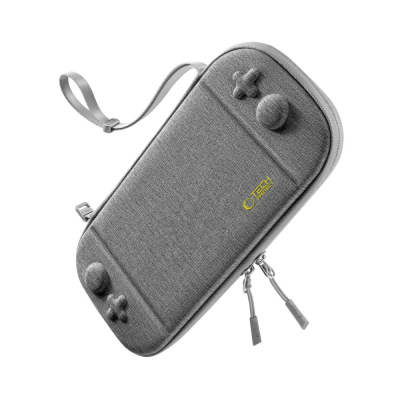 Çantë mbrojtëse Tech-Protect Slim Pouch për Nintendo Switch 2, me xhepa për 10 lojëra, gri