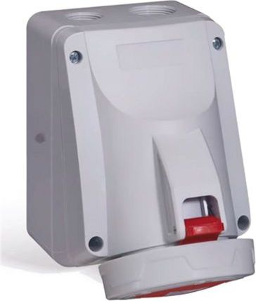 Prizë industriale fikse Legrand P17 Tempra Pro, 5P 16A, 400V IP67, e kuqe