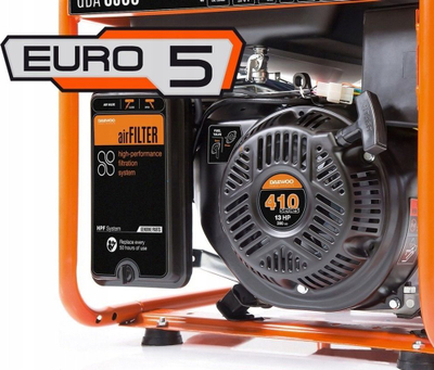 Gjenerator benzine Daewoo GDA 6500E, 5500W, me nisje elektrike, portokalli me të zi