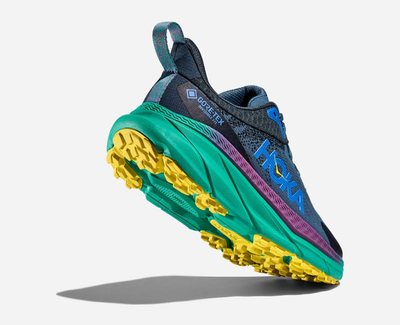 Atlete trail Hoka Challenger ATR 7 GTX, për femra, sintetike tekstil, Real Teal Tech Green