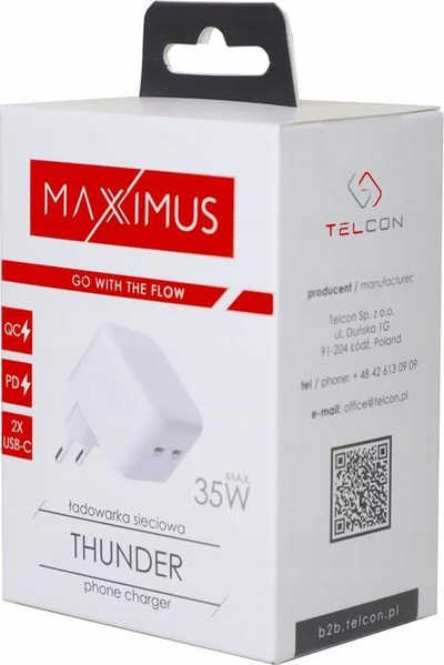 Karikues rrjeti MX Thunder PD 35W, 2x USB C, i bardhë