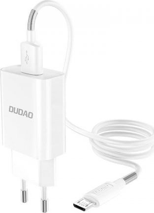 Karikues muri Dudao A3EU, 1x USB A 2.4A 12W, me kabllo Micro USB, i bardhë