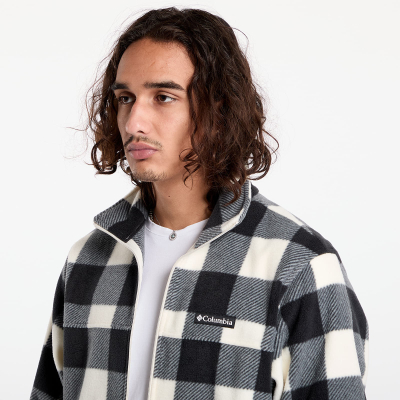 Xhaketë fleece për burra Columbia Steens Mountain Printed, 100% poliester, me zinxhir, me kuadrata bardh e zi