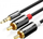Kabllo audio Ugreen UGR318, Jack 3.5mm në 2x RCA, 1.5m, e zezë