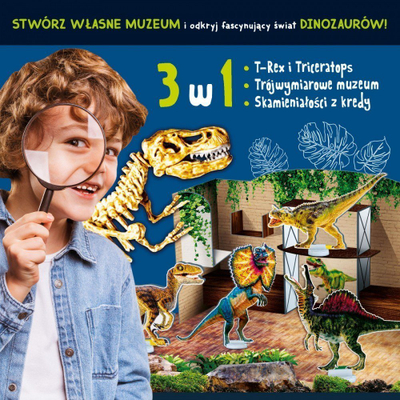 Set edukativ Lisciani Im a Genius Paleontology Laboratory, muze 3D, skelete dinosaurusësh, shumëngjyrësh