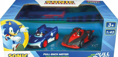 Set lodrash me makina Pull &amp; SPEED Hedgehog Sonic Vs Shadow, me mekanizëm me tërheqje, 4", shumëngjyrësh